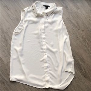 Sheer white button down shirt